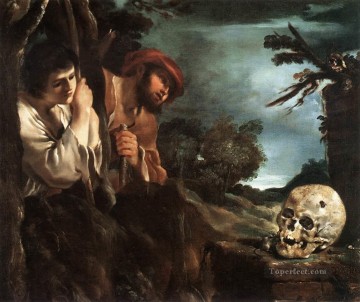  Guercino Oil Painting - Et in Arcadia Ego Baroque Guercino